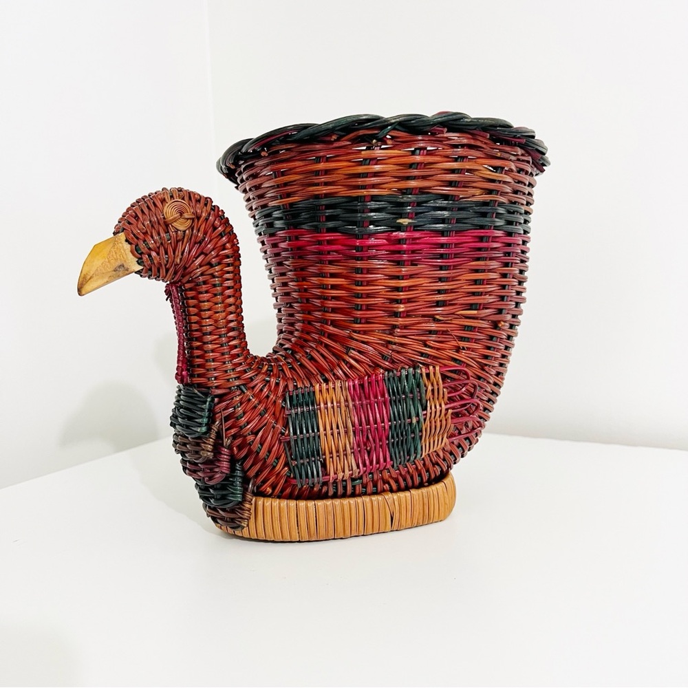 Vintage Turkey Boho Holiday Planter Basket With Liner